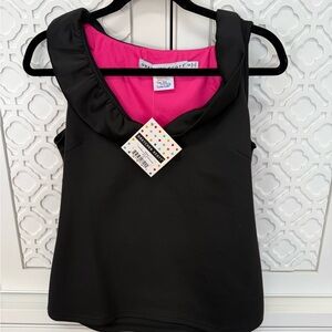Gretchen Scott Designs Black and Pink Tank Top
